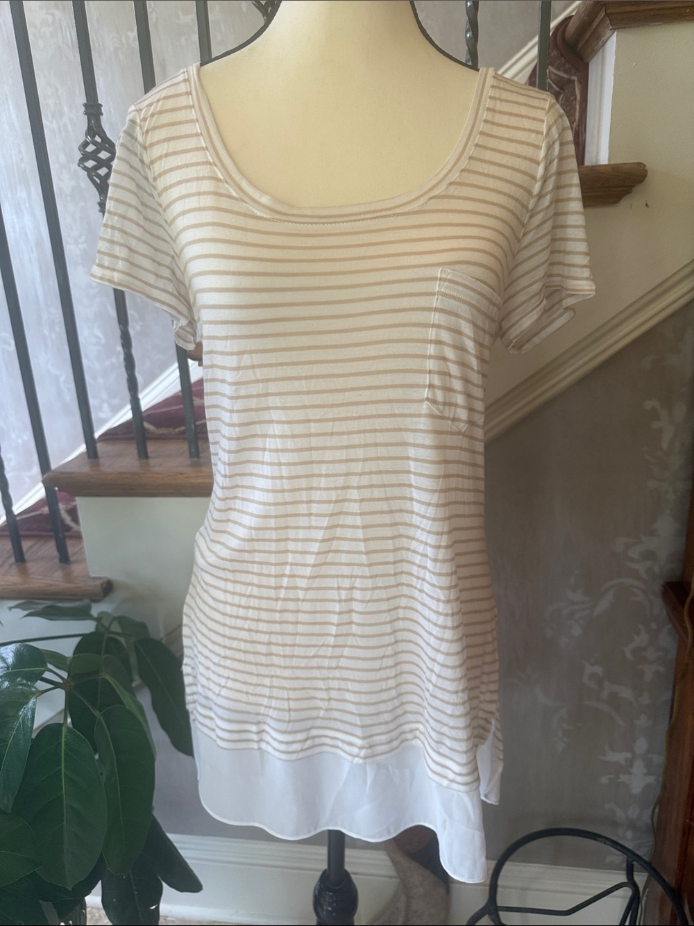 White House, black market SS SOCIETY striped tee NWT brand new. Medium - Picture 2 of 6
